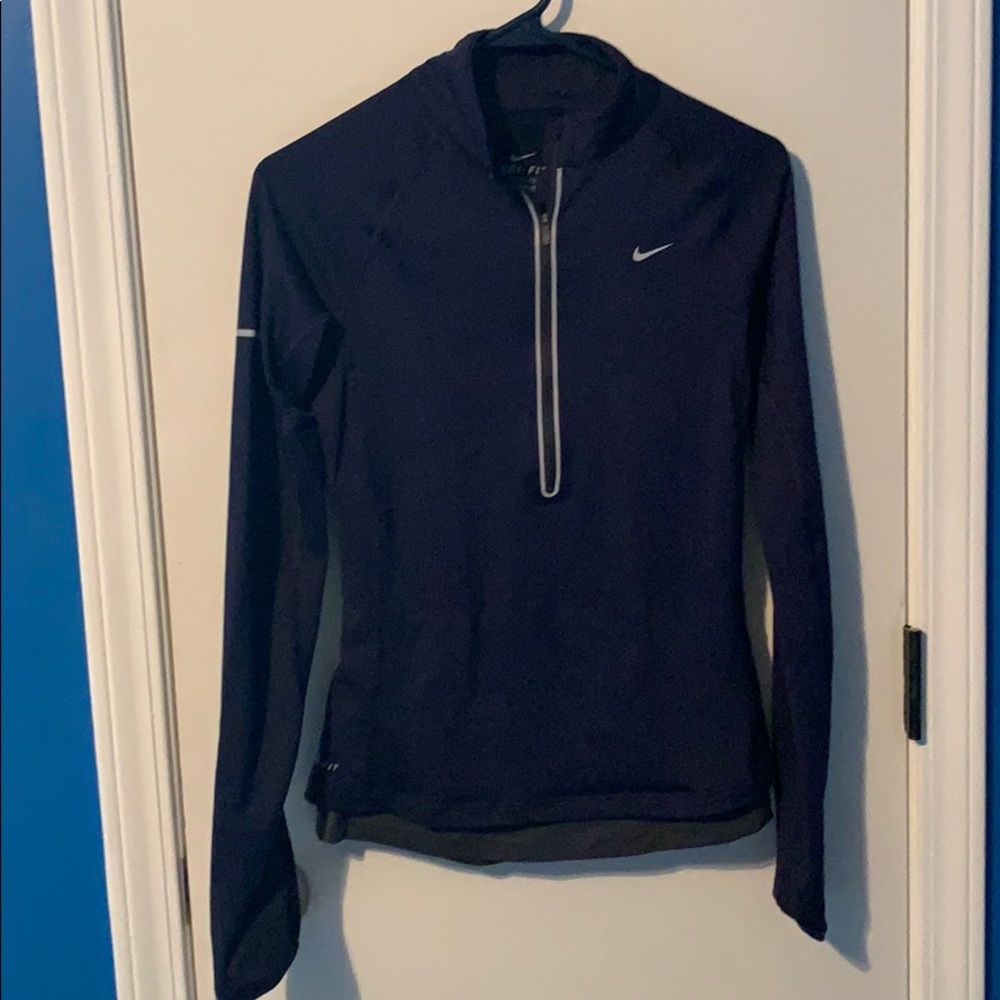 Purple long sleeve half zip running top XS layered